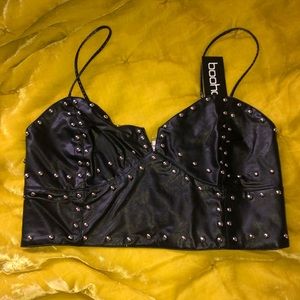 Black silver details bustier